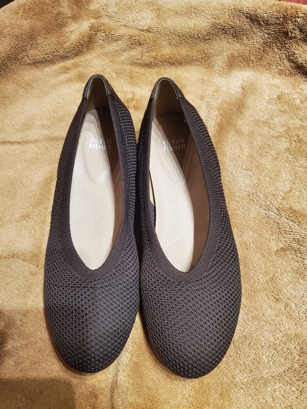 Eileen Fisher Brown Knit Slip-On Flats Size 9.5 M